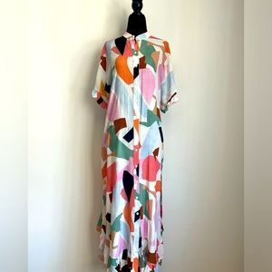 Colorful shirt dress with feminine details